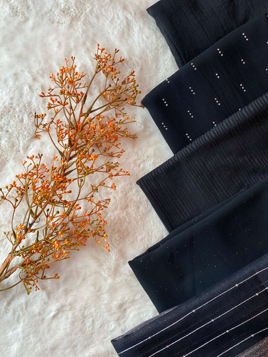 5 All Black Hijab Bundle